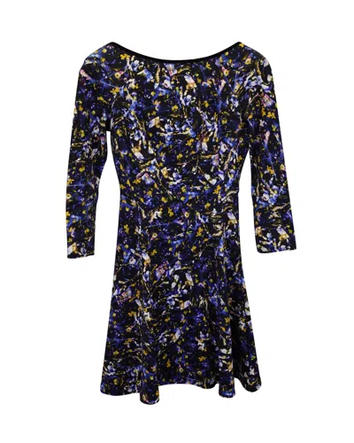 Erdem Vivi Floral Printed Scoop Back Mini Dress In Multicolor Cotton