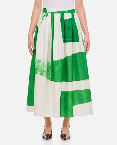 Erdem Volume Midi Skirt In Green