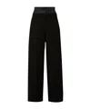 Erdem Womens Black Double-waistband Wide-leg Wool Trousers In Black
