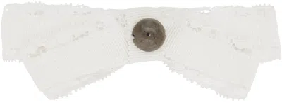 Erdem White Bow Hair Barrette In Ivory