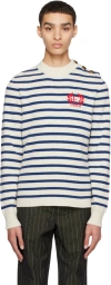 Erdem Striped Hamish Sweater In Ivory