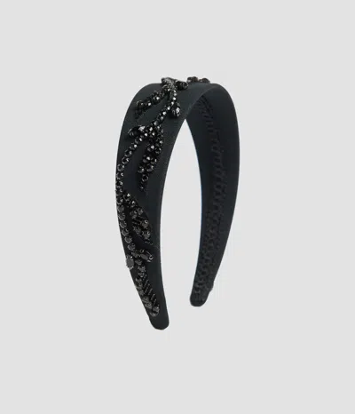 Erdem Wide Emb Headband In Black