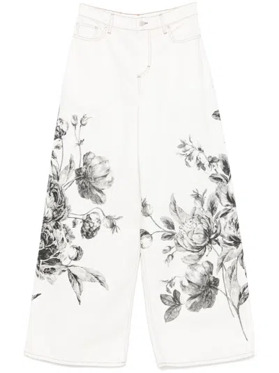 Erdem Wide-leg Jeans In Neutrals