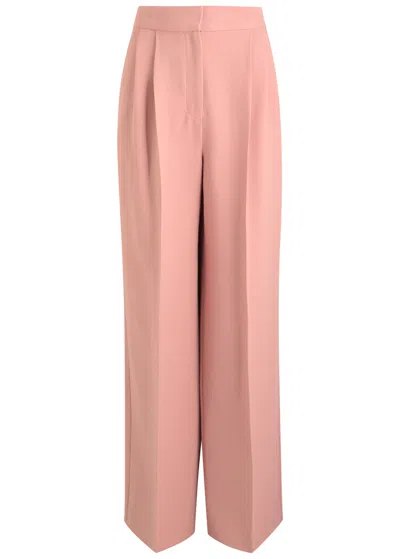 Erdem Wide-leg Twill Trousers In Pink