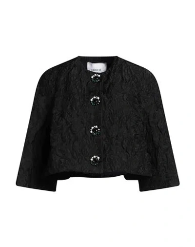 Erdem Woman Jacket Black Size 4 Polyester, Polyamide