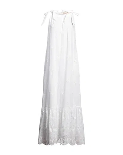 Erdem Woman Maxi Dress White Size 4 Cotton, Silk, Viscose