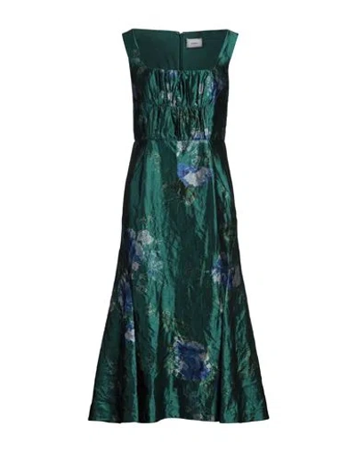 ERDEM ERDEM FLORAL-PRINT CRINKLED SATIN MIDI DRESS 