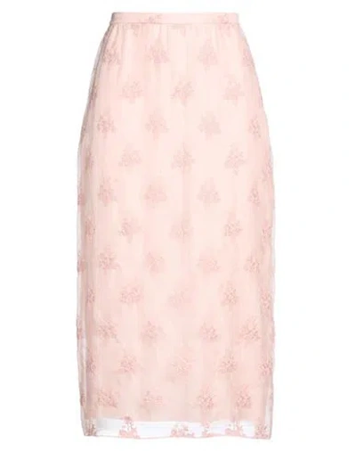 Erdem Woman Midi Skirt Blush Size 4 Silk, Polyester In Pink