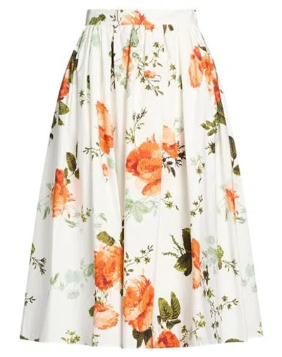 Erdem Woman Midi Skirt White Size 6 Cotton