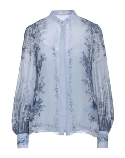 Erdem Woman Shirt Sky Blue Size 10 Silk