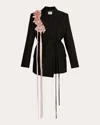 Erdem Womens Black Single-breasted Belted Wool Blazer In Black
