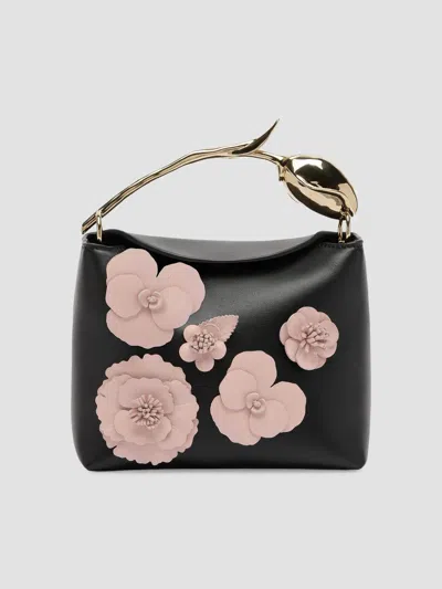Erdem Women's Bloom Mini 3d Floral Leather Top Handle Bag In Black