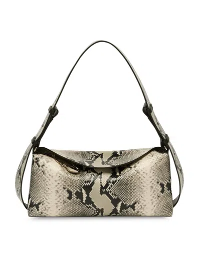 Erdem Women's Bloom Snake-embossed Leather East-west Shoulder Bag In Brown