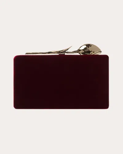 Erdem Women's Bloom Velvet Clutch In Red