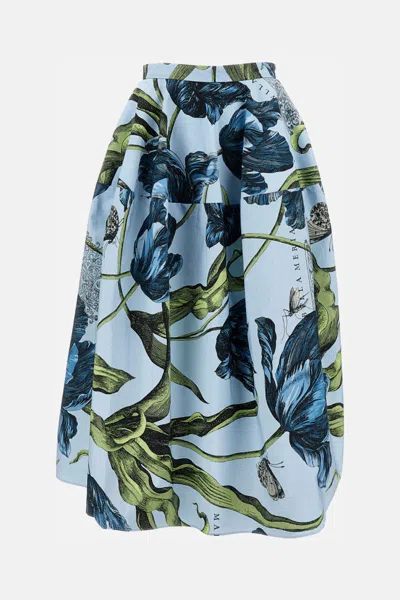 Erdem Blue Floral Skirt