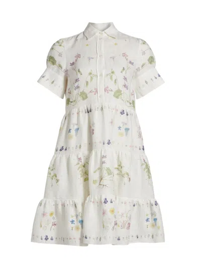 Erdem Women's Botanical Short-sleeve Mini Shirtdress