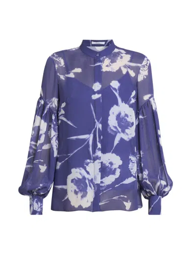 Erdem Women's Carnation Blouson-sleeve Shirt In Multi