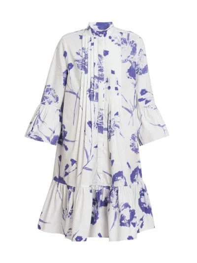 Erdem Women's Carnation Pintuck Flare Minidress In Multi