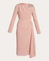Erdem Draped Silk And Cotton Midi Dress