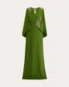 Erdem Women's Crystal Crinkle Jacquard Sleeveless Drape Gown