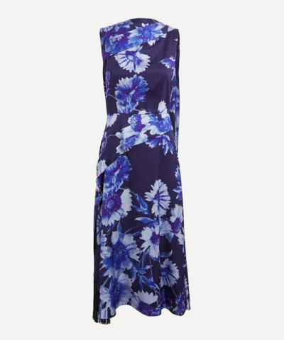 Erdem Women's Draped Satin Midi Cocktail Dress