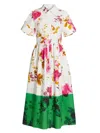 ERDEM WOMEN'S FLORAL COTTON FIT-AND-FLARE SHIRTDRESS