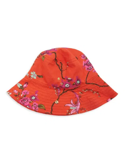 Erdem Women's Floral Cotton-linen Bucker Hat In Poppy