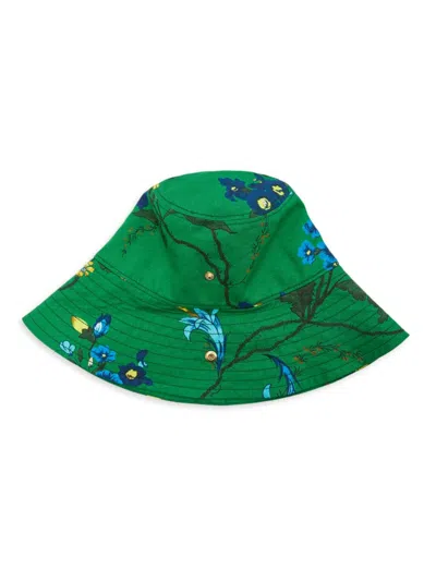 ERDEM WOMEN'S FLORAL COTTON-LINEN BUCKET HAT