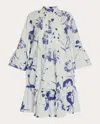 Erdem Floral-print Midi Dress In Blue