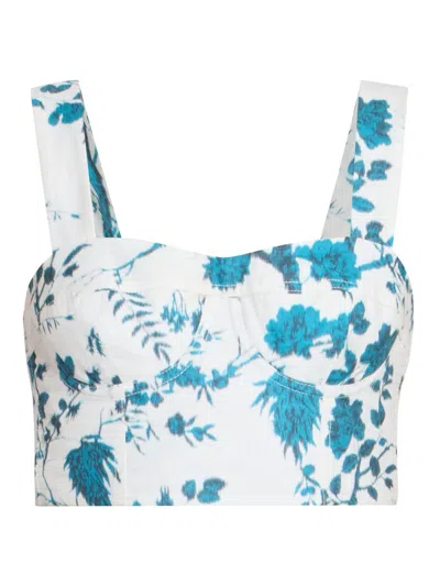 Erdem Women's Floral Cotton-linen Bralette Top In White