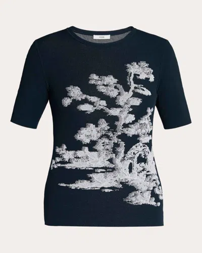 Erdem Women's Floral Jacquard-knit Top In Blue