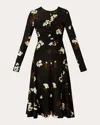 Erdem Ruched Stretch-crepe Midi Dress In Black