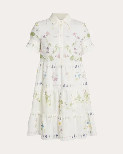 ERDEM WOMEN'S FLORAL PRINT LINEN MINI DRESS