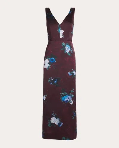 Erdem Women's Floral Sleeveless Cocktail Dress In Brown