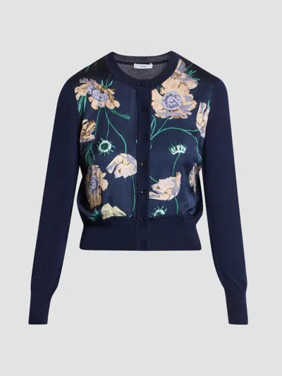 Erdem Women's Flower Cropped Cardigan In Multi