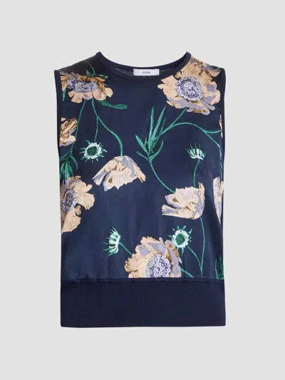 Erdem Women's Flower Wool Knit Sleeveless Top In Multi