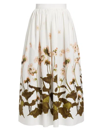 Erdem Women's Gathered Floral Midi-skirt In Multi