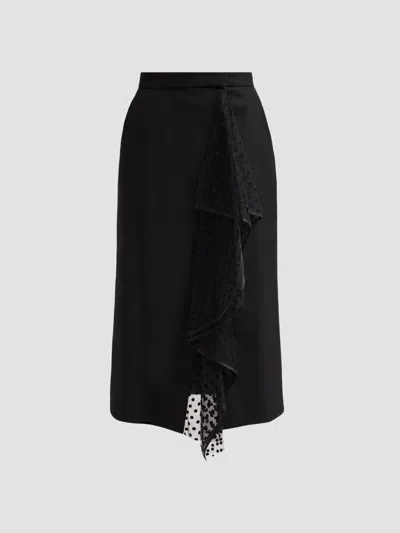 Erdem Women's Grain De Poudre Midi Skirt In Black