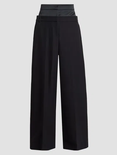 Erdem Women's Grain De Poudre Wide-leg Trousers In Black