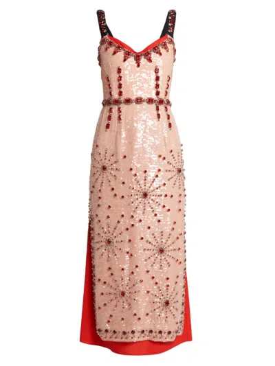 Erdem Women's Layered Sequined Midi-dress In Ballet Pink