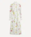 Erdem Floral Print Linen Dress With Waist Tie