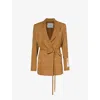ERDEM BRAND-PATCH BELTED RELAXED-FIT WOVEN-BLEND BLAZER
