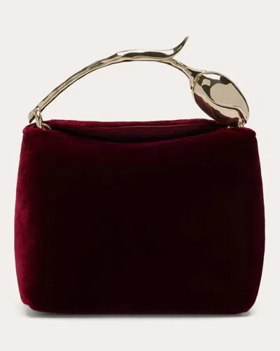 Erdem Women's Micro Bloom Velvet Handbag In Red