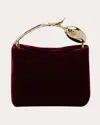 Erdem Women's Mini Bloom Velvet Bag In Red