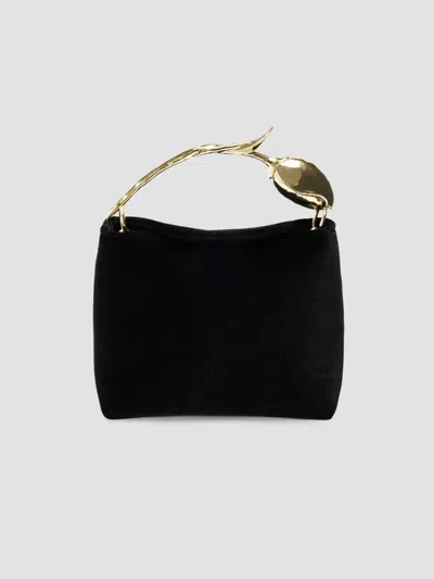 Erdem Women's Mini Bloom Velvet Handbag In Black