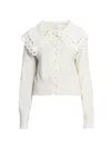 Erdem Convertible Merino Wool-blend And Crocheted Organic Cotton Cardigan In White