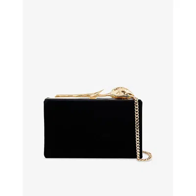 Erdem Womens Bloom Minaudière Velvet Clutch Bag Black
