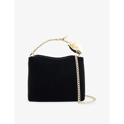 Erdem Womens Black Bloom Mini Woven Cross-body Bag