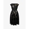 Erdem Floral Brocade Cap-sleeve Midi Dress In Animal Print