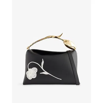 Erdem Womens Midi Bloom Leather Top-handle Bag Black